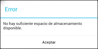 Error espacio insuficiente