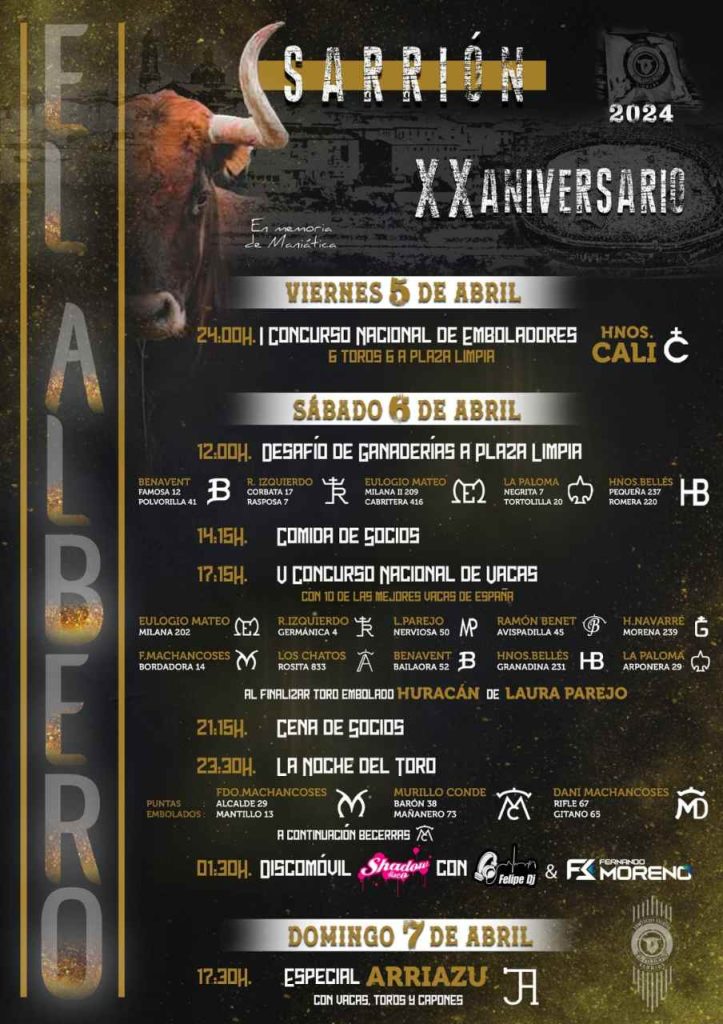 cartel toros sarrión 2024 el albero