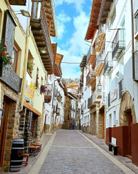 calle con bares de alcala de la selva