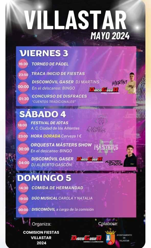 cartel fiestas villastar mayo 2024